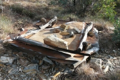Remains of burnt down loo. - P1070561.JPG